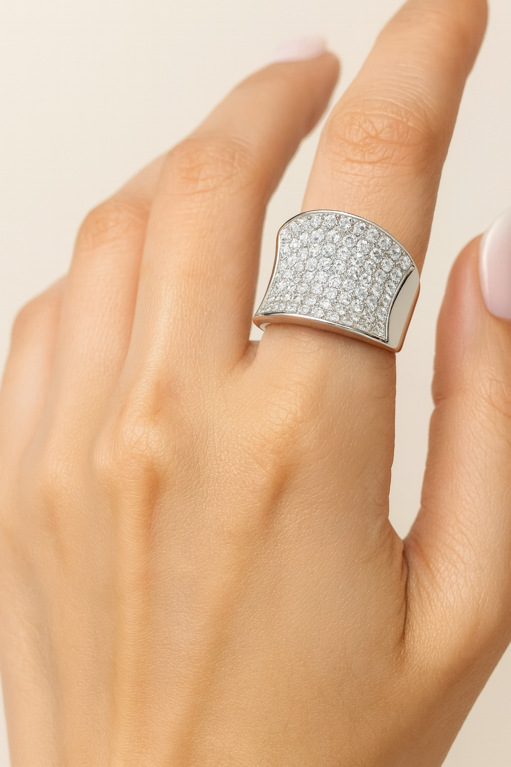 Elsa Pavé Saddle Diamond Ring