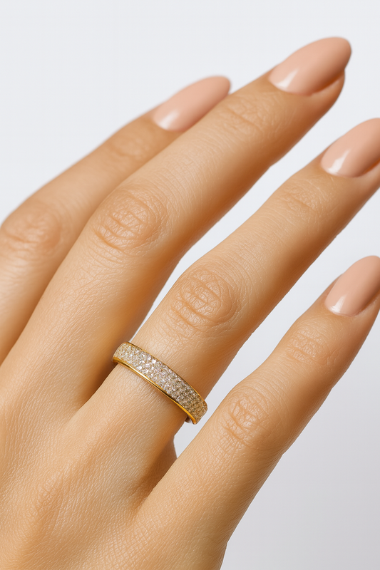 Emeline Diamond Adorned Ring in 18K Rose Gold
