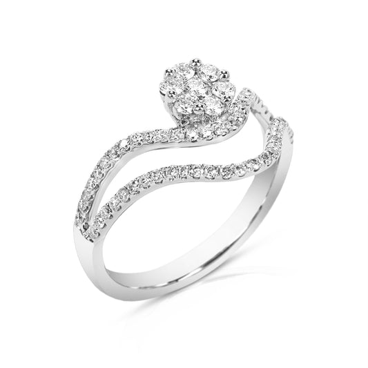Eugenia 18K White Gold Diamond Encrusted Ring