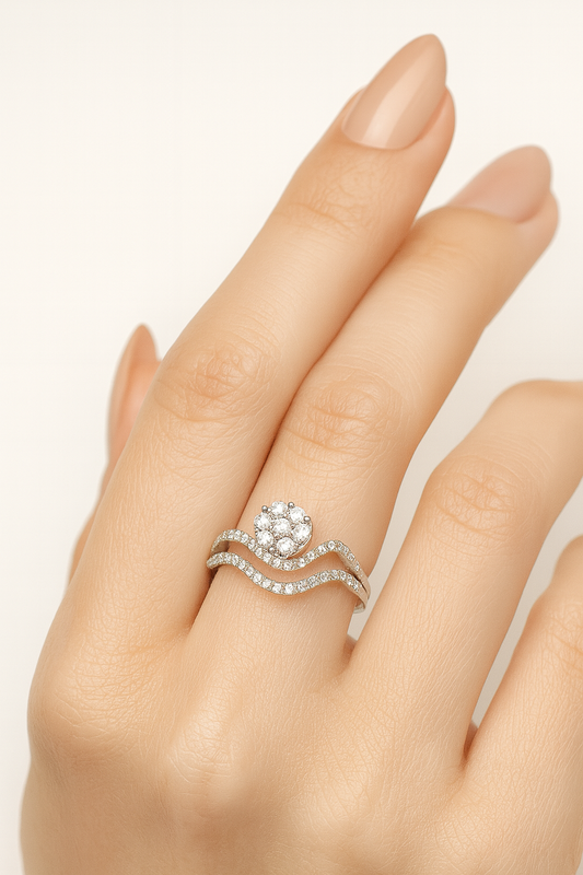 Eugenia 18K White Gold Diamond Encrusted Ring
