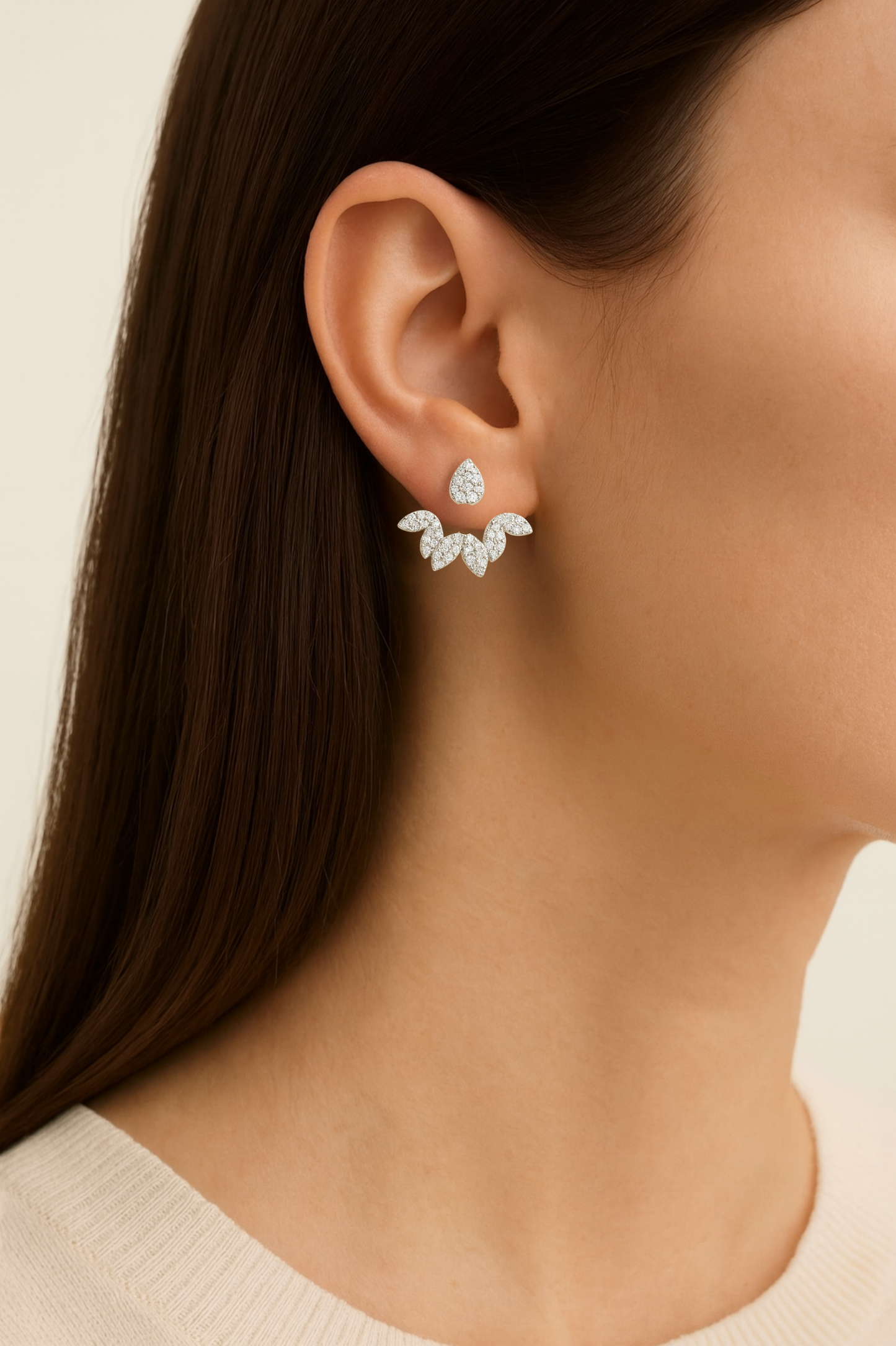 Eula Diamond Leaf Ear Jackets