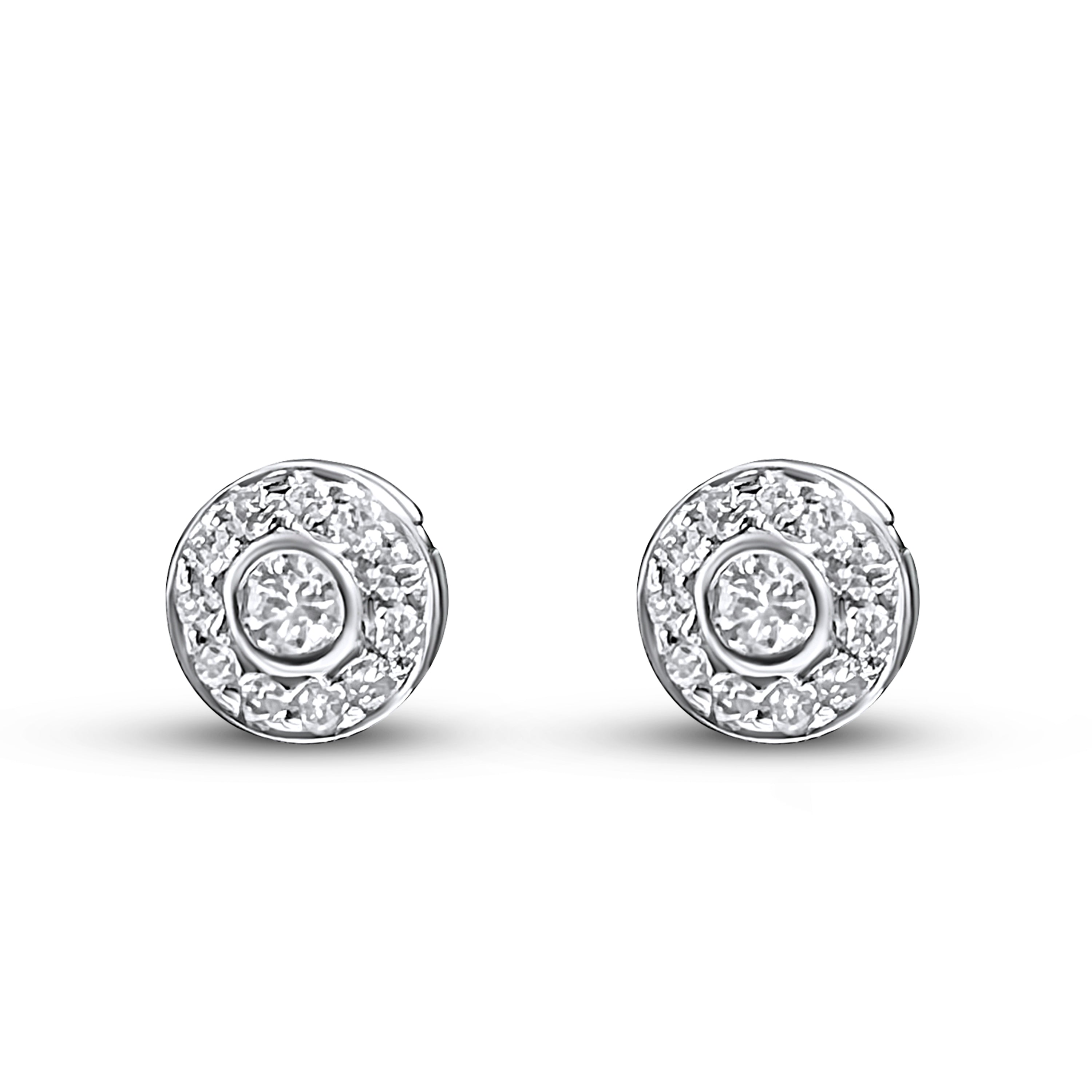 18K Gold 0.20 ct White Diamond Stud Earring