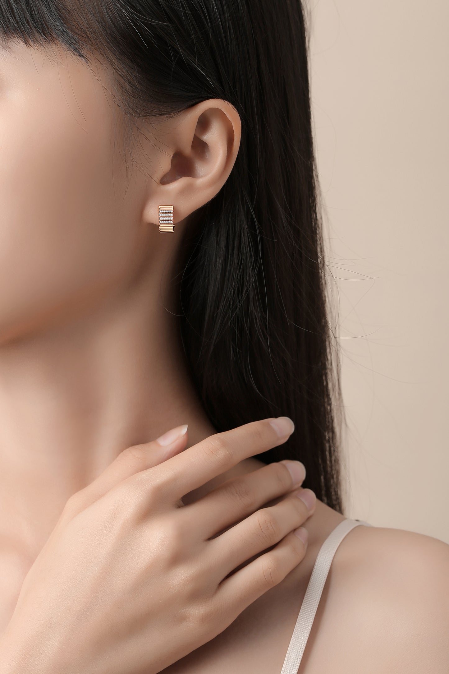 Venetia Diamond Adorned 14K Gold Huggie Earrings