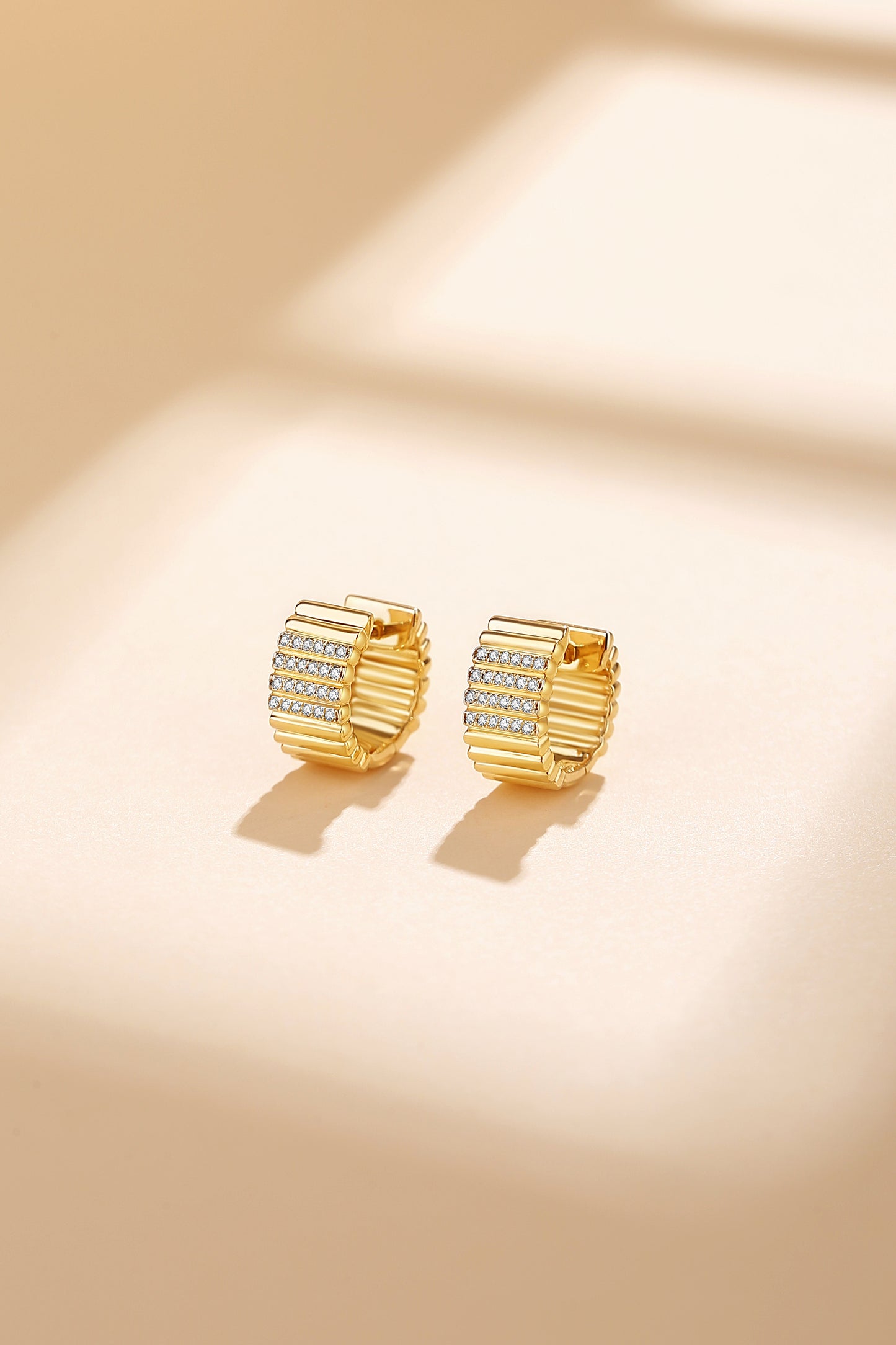 Venetia Diamond Adorned 14K Gold Huggie Earrings