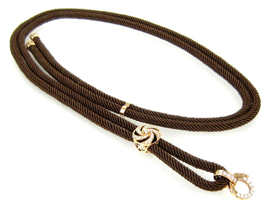 Charlotte Necklace with 18K Pure Gold and Diamond Accents