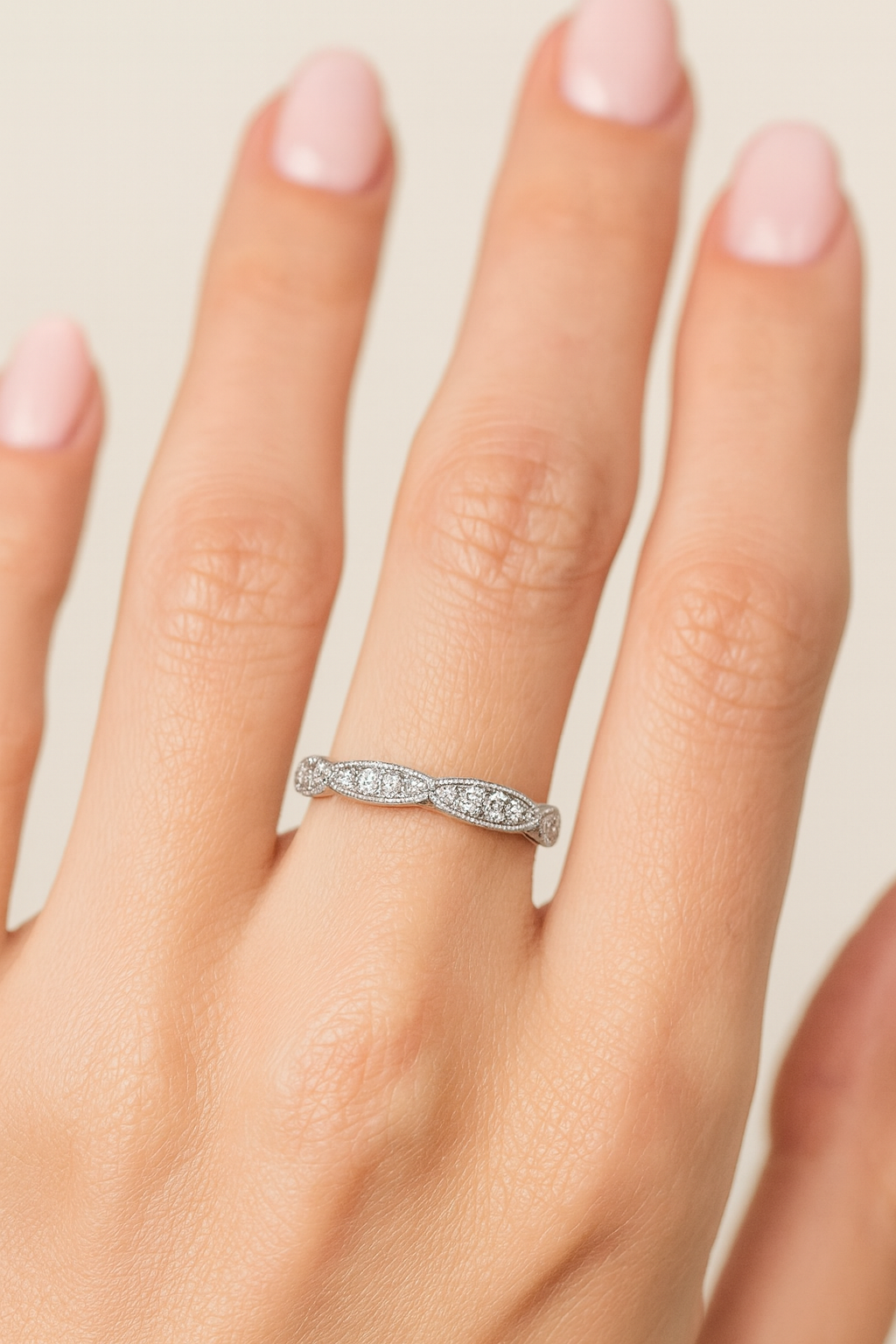 Faye Vintage Crown Diamond Band
