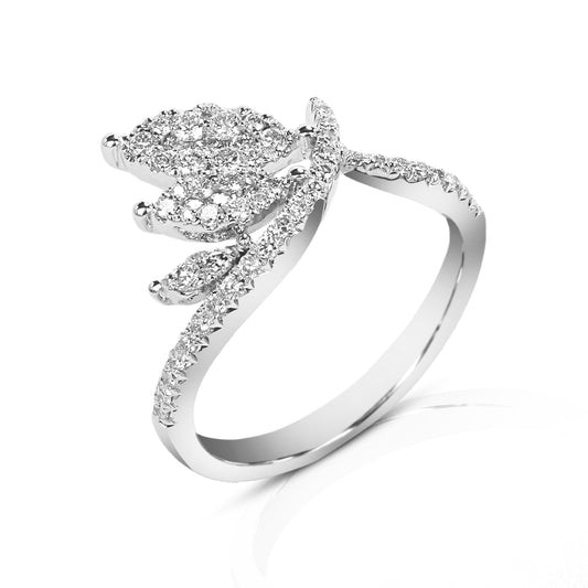 Florence Elegant 18K White Gold Diamond Encrusted