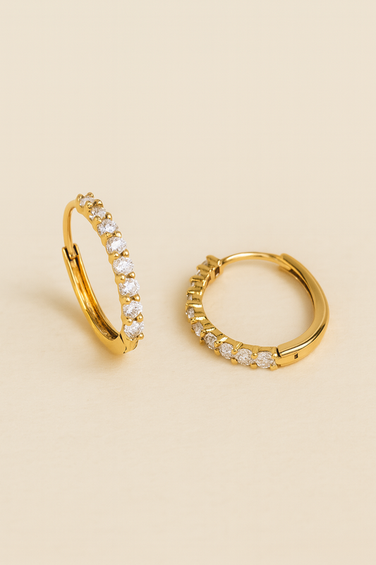 Francesca Diamond Paved 18K Rose Gold Earrings