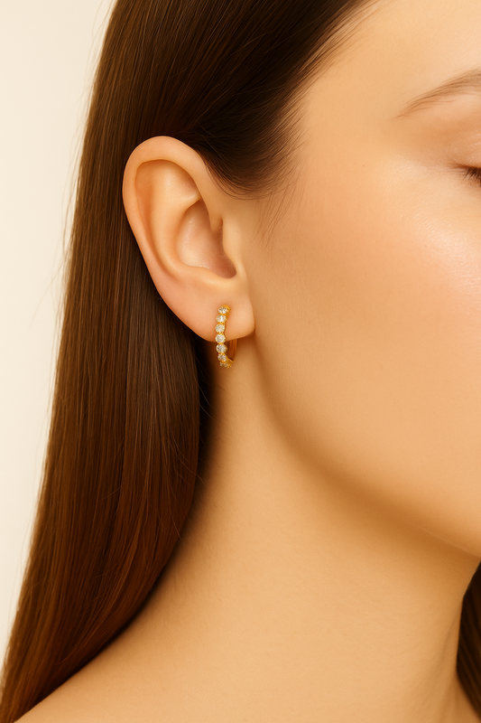 Francesca Diamond Paved 18K Rose Gold Earrings
