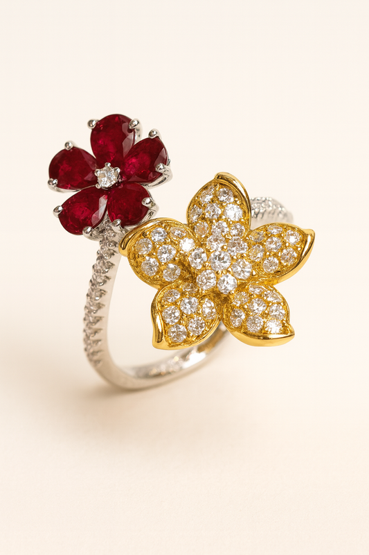 Adelaide Golden Bloom Duet Ring