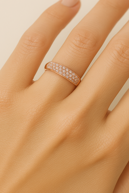 Gwendolyn 18K Rose Gold Diamond Incrusted Pink Gold Band