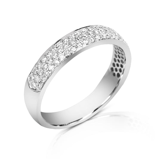 Helena 18K White Gold Diamond Encrusted White Gold Band