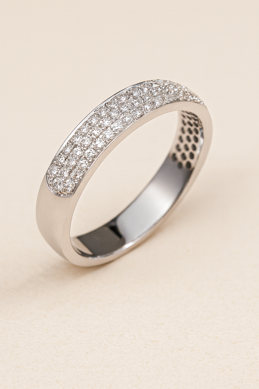 Helena 18K White Gold Diamond Encrusted White Gold Band