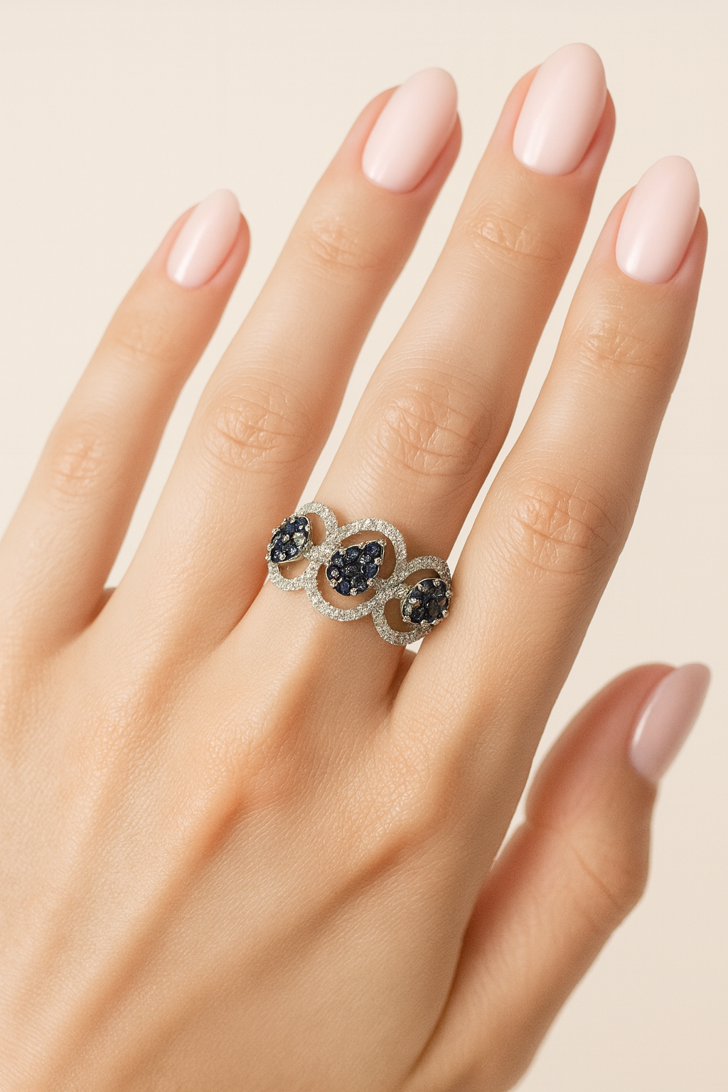 Lavinia Blue Sonata Interlace Ring