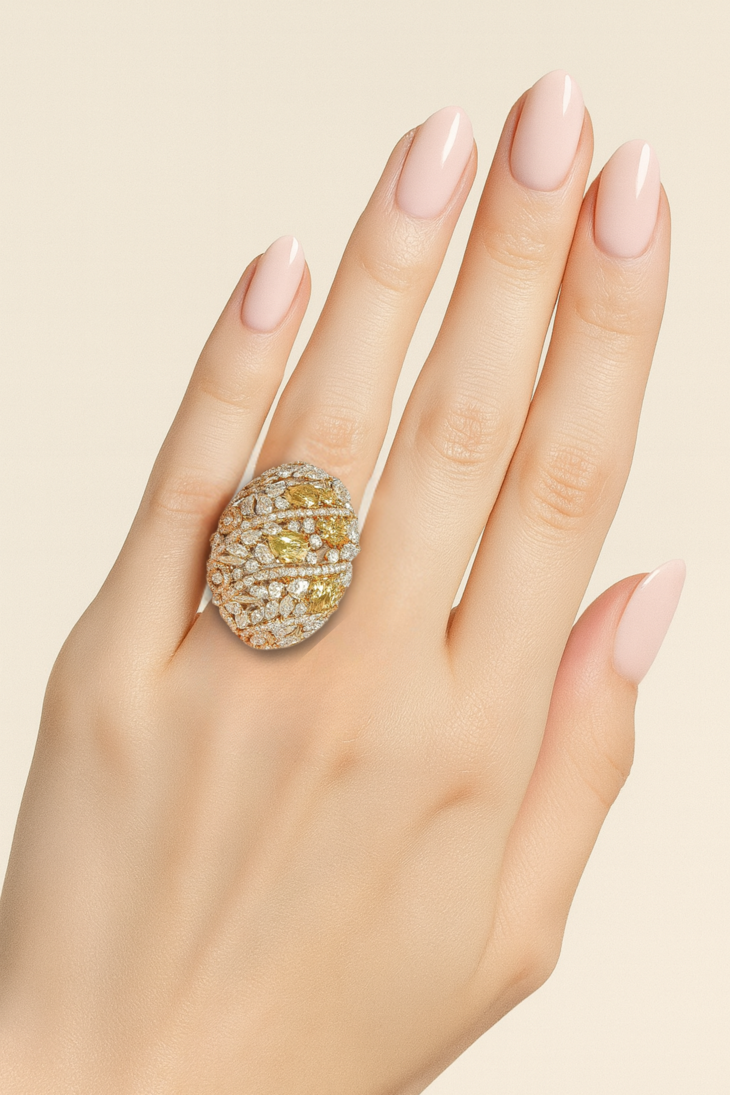 Lennon Champagne Baroque Dome Ring