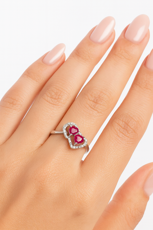 Leonora 18K White Gold Ruby & Diamond Ring
