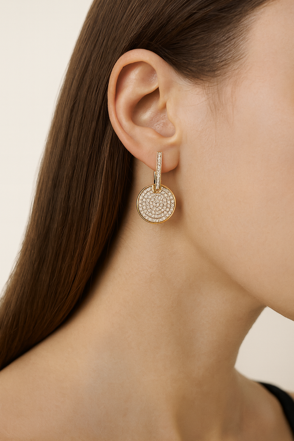 Liliana Diamond Disc Earrings