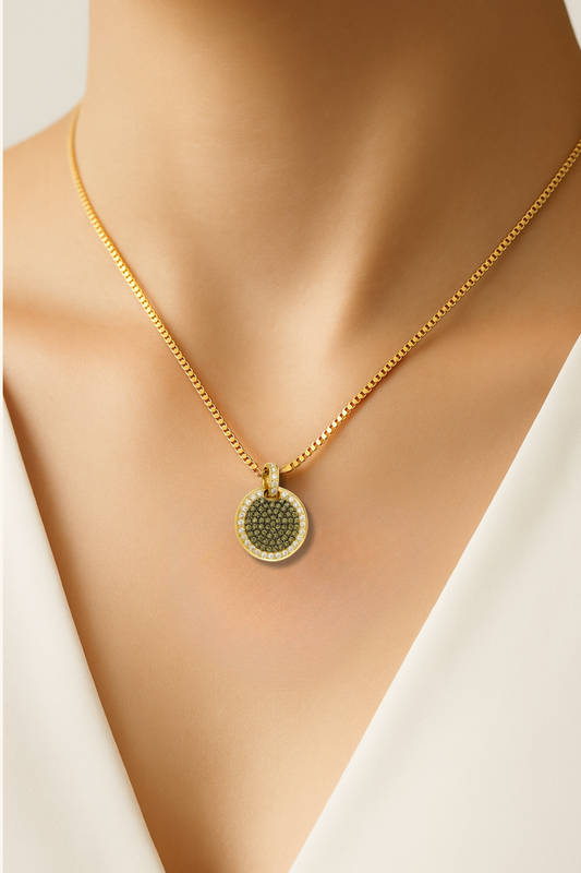 Lucille White and Brown Diamond Encrusted Pendant in 18K Rose Gold