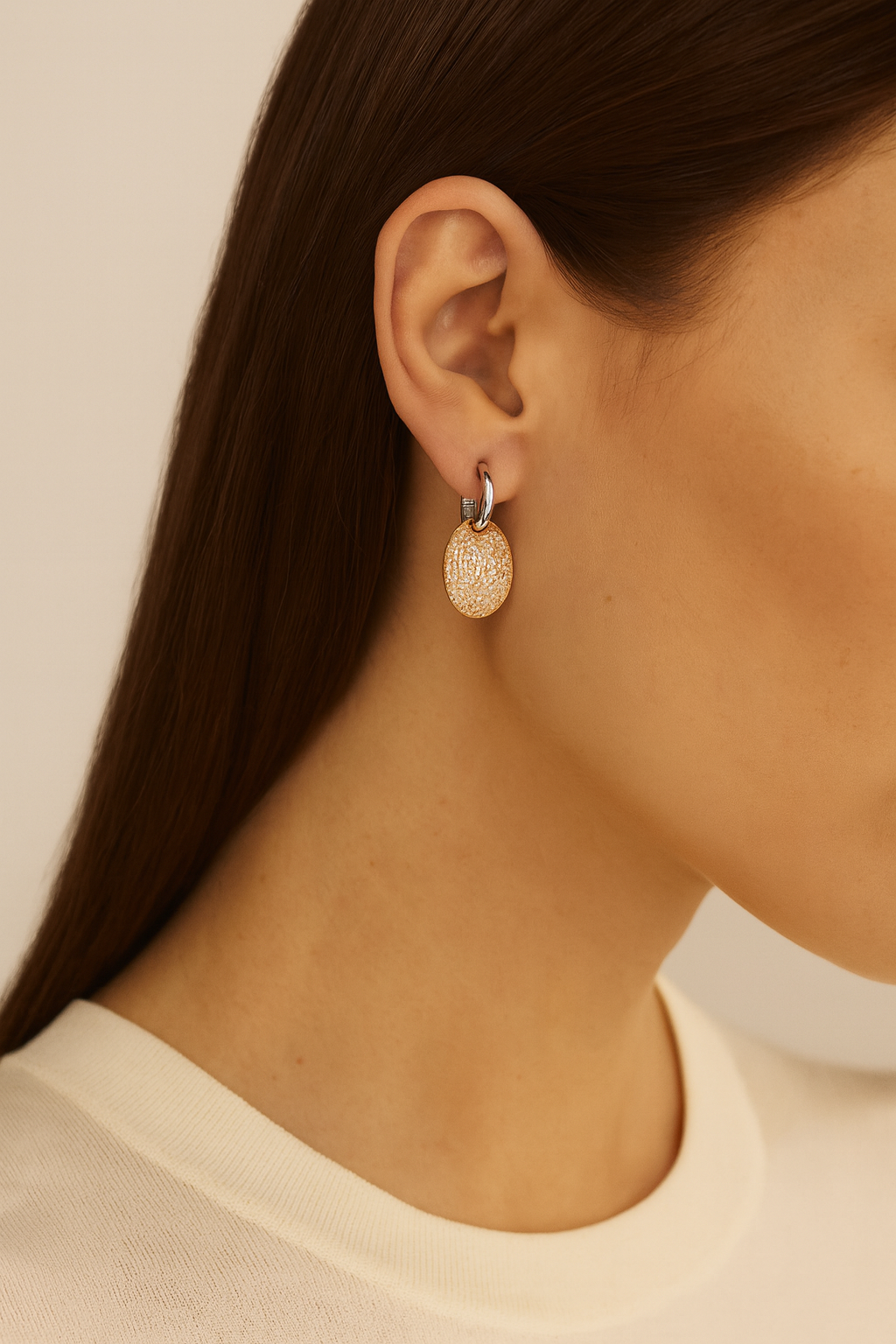 Maple Diamond Oval Earrings