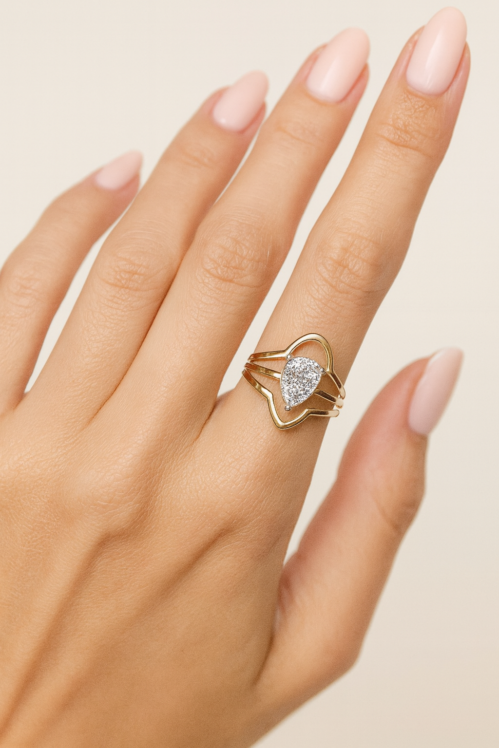 Margaret Pear Illusion Diamond Ring