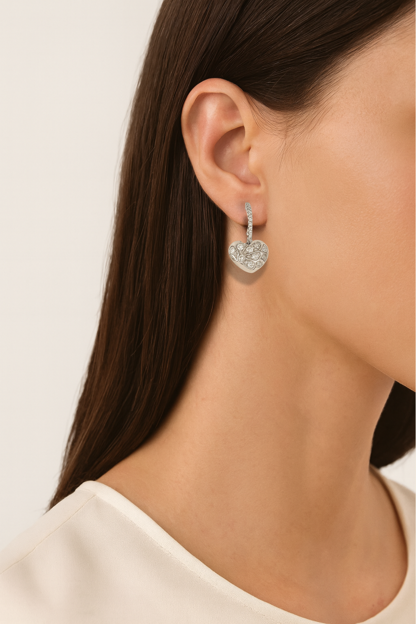 Mira Petal Heart Drop Earrings