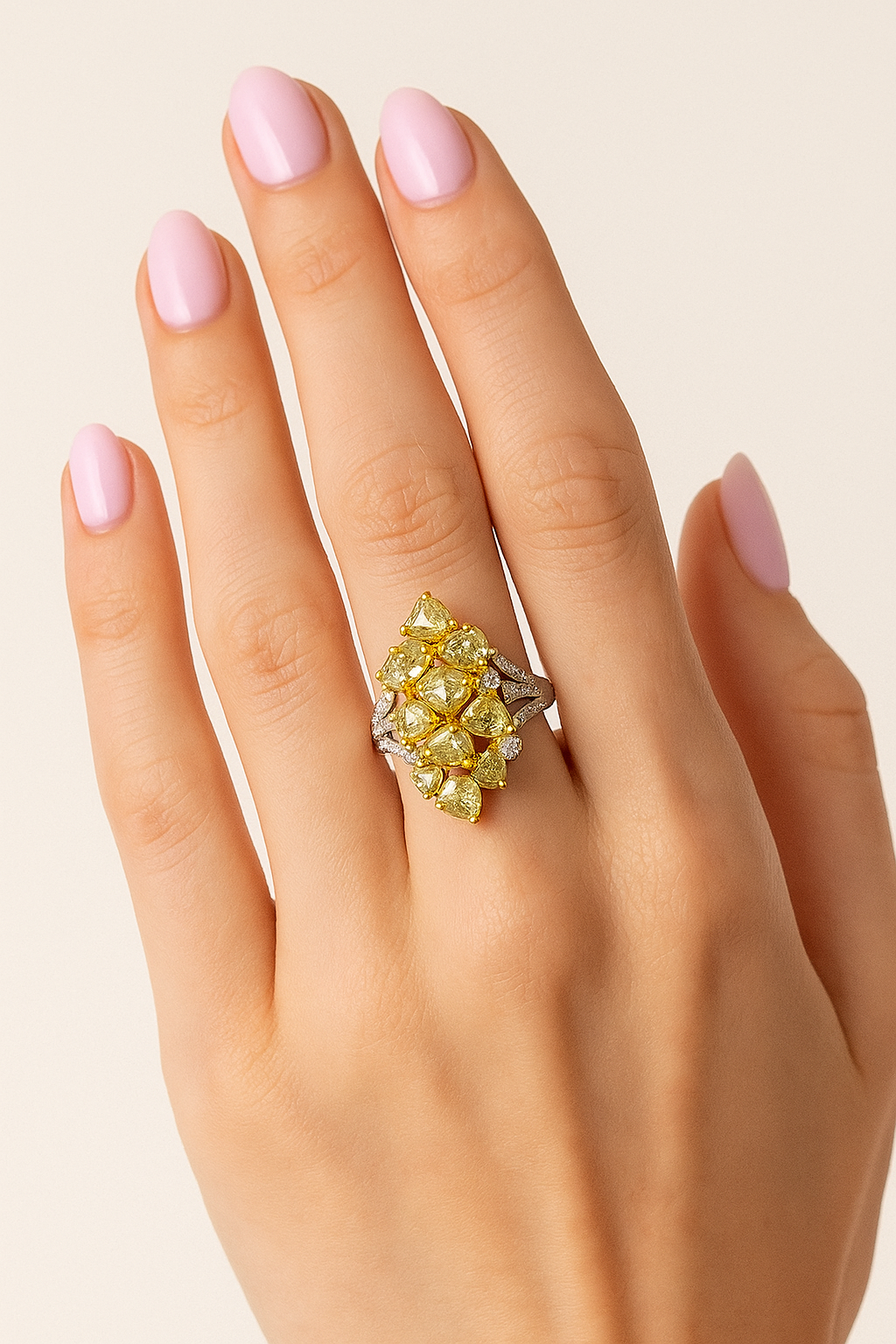 Natasha Golden Petal Diamond Ring