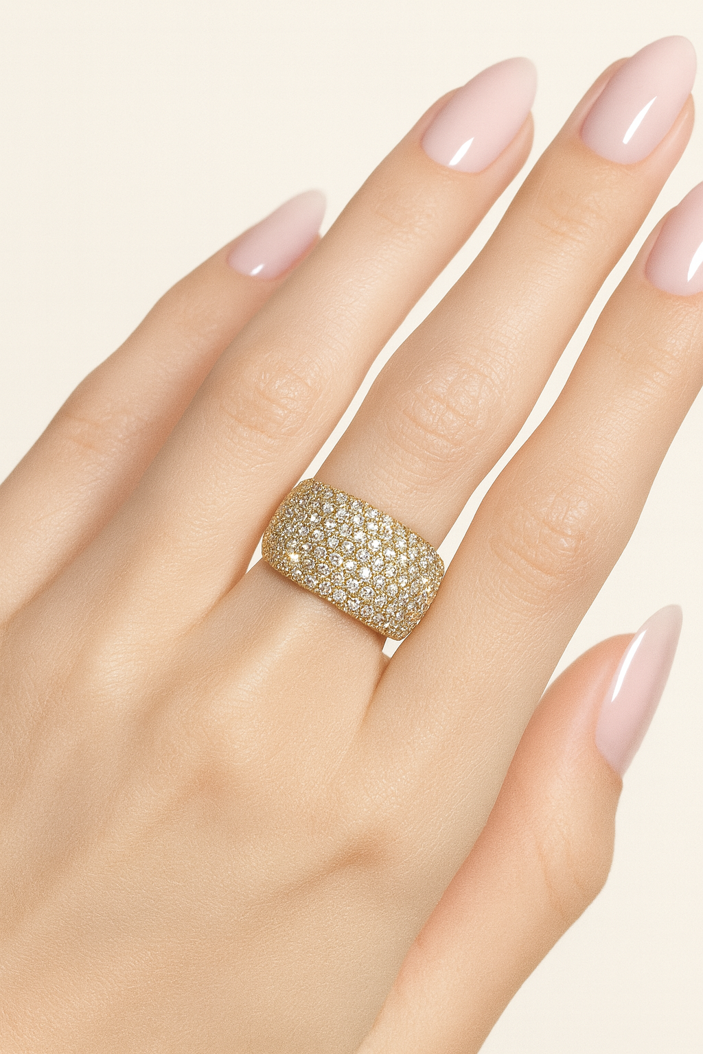 Nora Golden Pavé Dome Ring