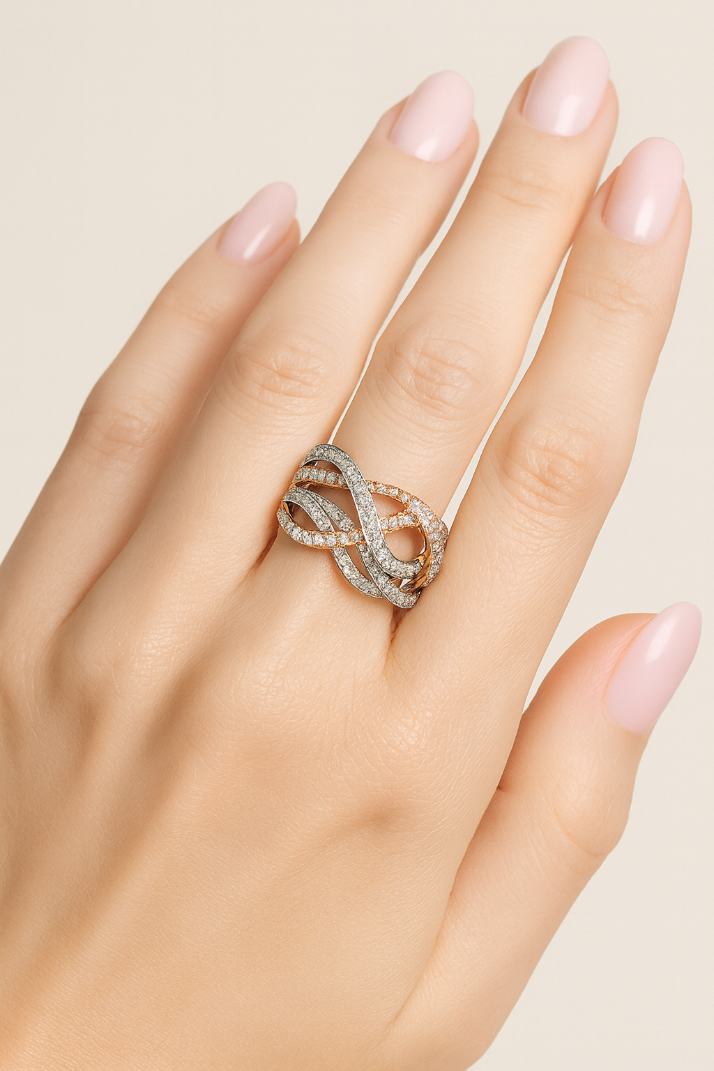 Orla Entwined Diamond Crossover Ring