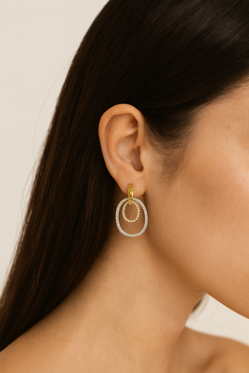 Rio Twin Orbit Diamond Drop Earrings