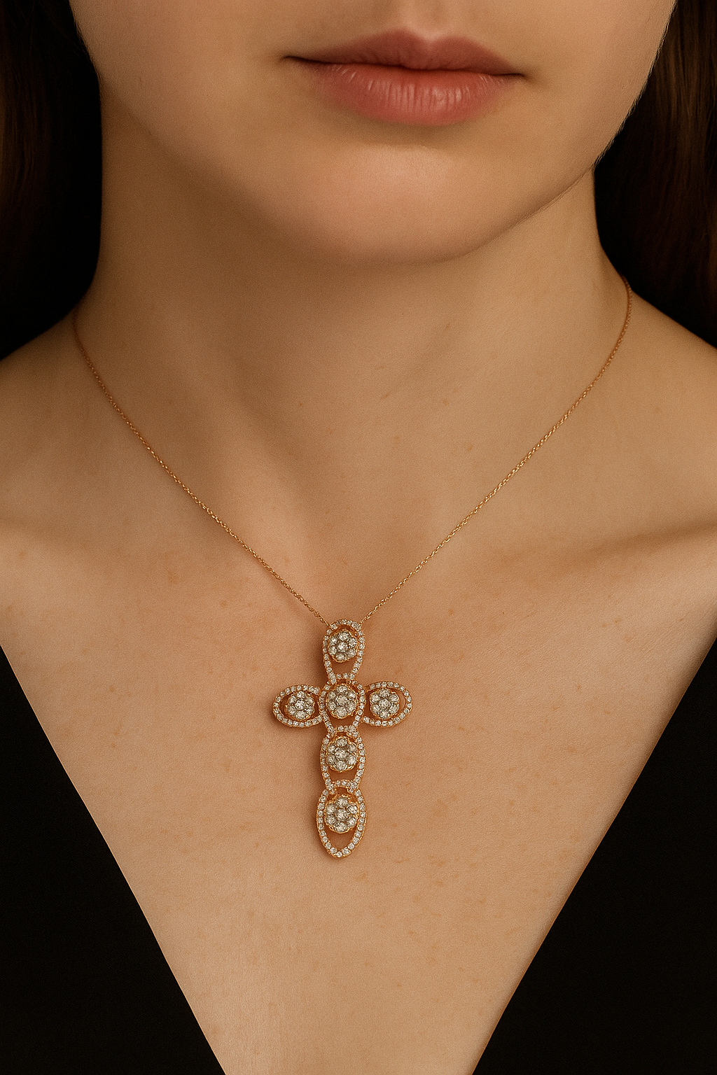 Rosaura Radiance Diamond Cross Pendant