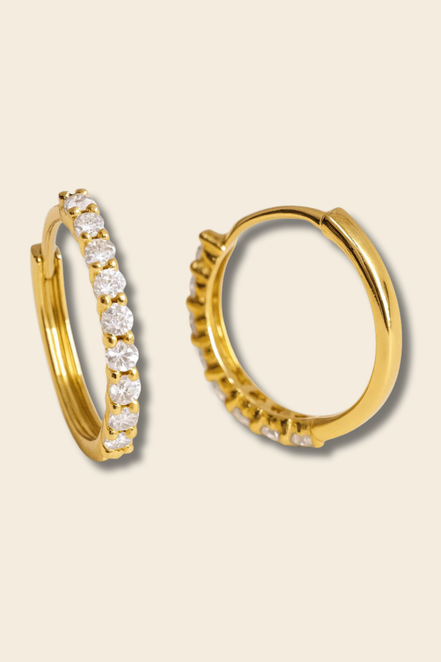Rowena 18K Pure Gold Diamond Huggies