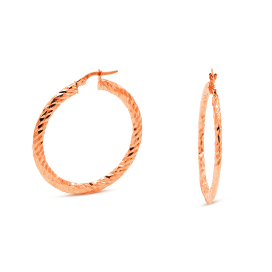 Sarah 18K Rose Gold Hoop Earrings