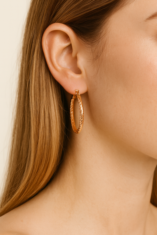 Sarah 18K Rose Gold Hoop Earrings