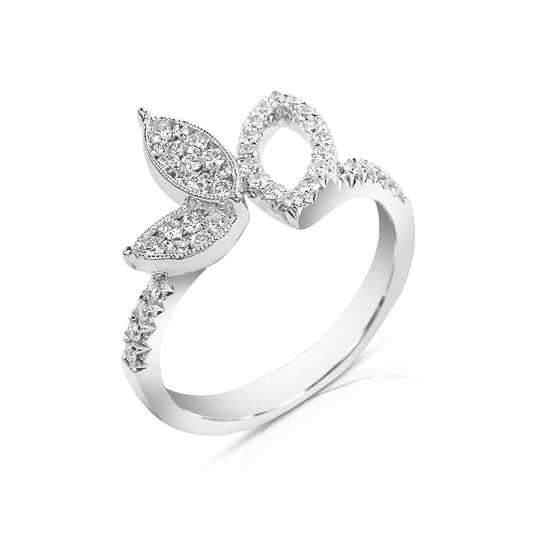 Seraphine Elegant 18K White Gold Diamond Encrusted Ring