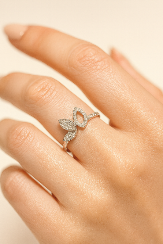 Seraphine Elegant 18K White Gold Diamond Encrusted Ring