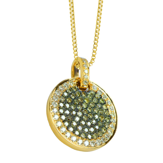Sibyl White and Brown Diamond Encrusted Pendant in 18K Rose Gold