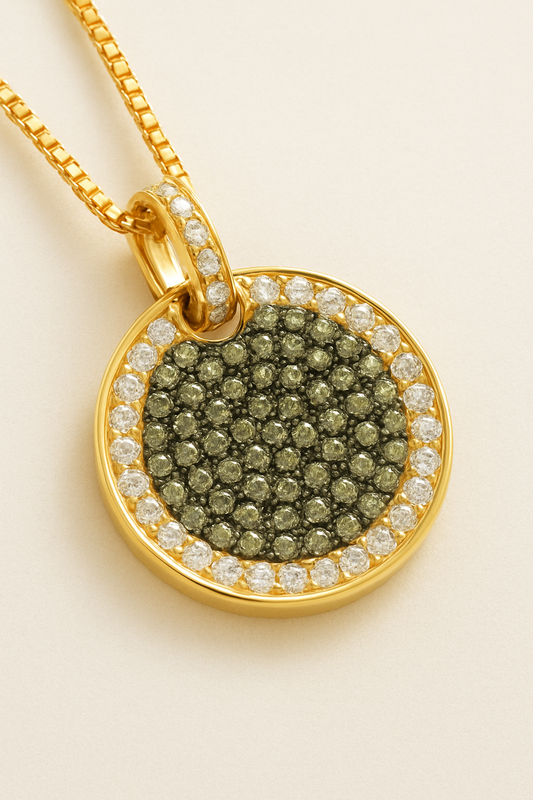 Sibyl White and Brown Diamond Encrusted Pendant in 18K Rose Gold