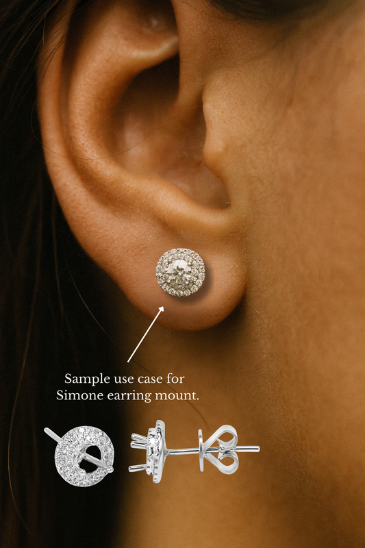 Simone 18K White Gold Diamond Earring Mounting