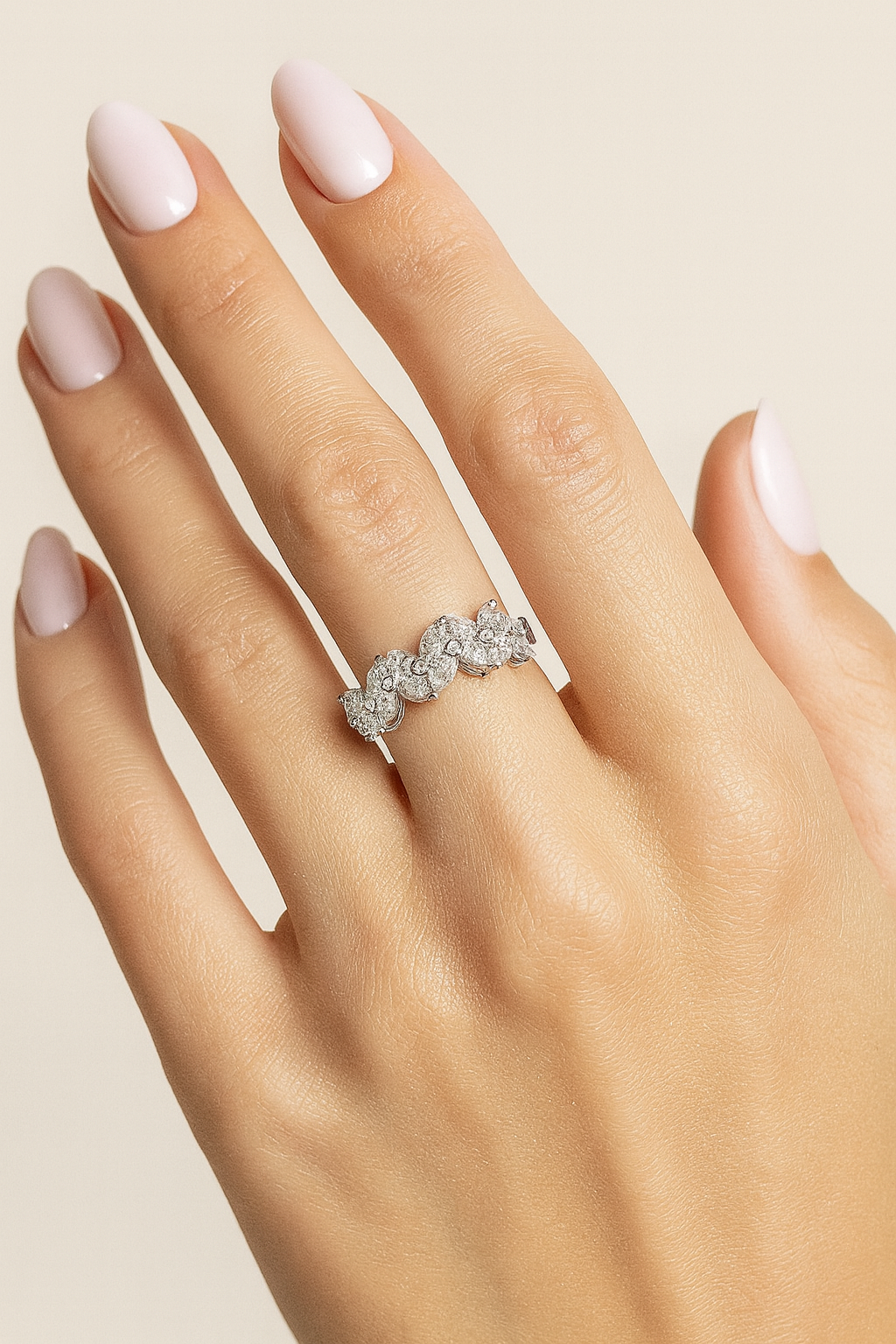 Thalina Frostleaf Diamond Band