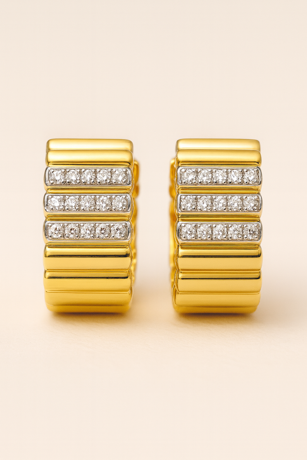 Venetia Diamond Adorned 14K Gold Huggie Earrings
