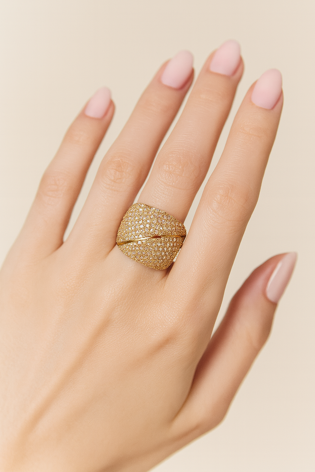 Veronica Golden Dusk Pavé Diamond Ring