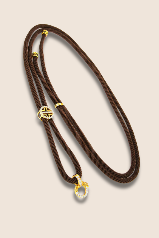 Vivienne Necklace with 18K Pure Gold and Diamond Accents